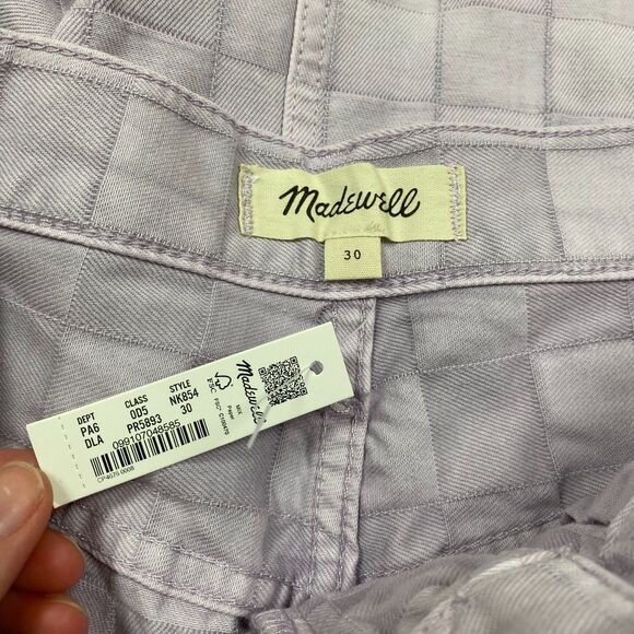 NWT Madewell Bermuda Shorts in Checkerboard Jacquard‎ Women's 30 Color Lavander - Picture 6 of 8